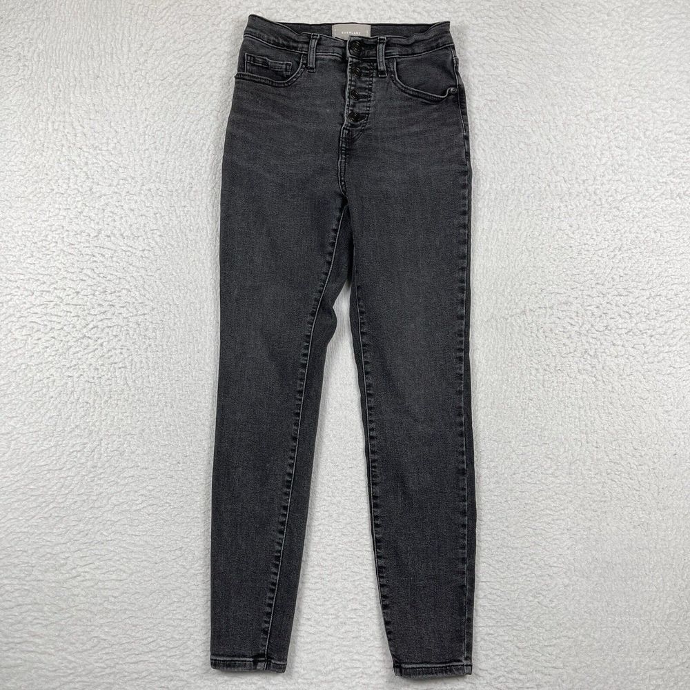 Everlane Jeans Womens 27 Black Button Fly Denim High Rise Casual Career Rodeo‎